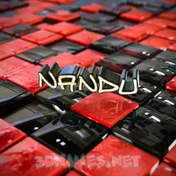 nandu in Red Checkered style - 3D name wallpaper