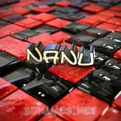 nanu in Red Checkered style - 3D name wallpaper