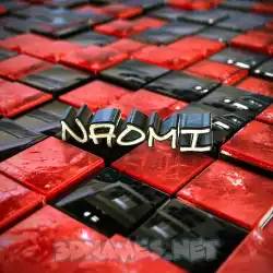 naomi in Red Checkered style - 3D name wallpaper