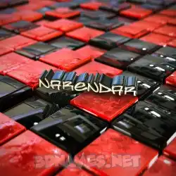 narendar in Red Checkered style - 3D name wallpaper