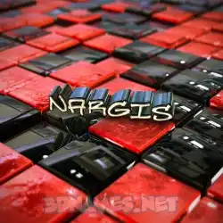 nargis in Red Checkered style - 3D name wallpaper