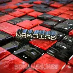 narjiss in Red Checkered style - 3D name wallpaper