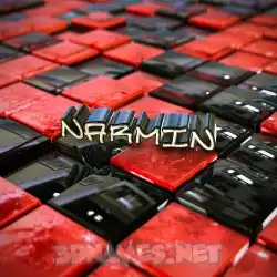 narmin in Red Checkered style - 3D name wallpaper