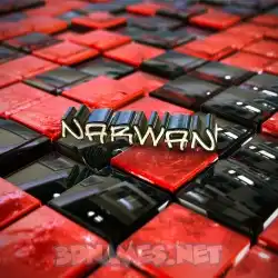 narwan in Red Checkered style - 3D name wallpaper
