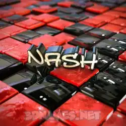 nash in Red Checkered style - 3D name wallpaper