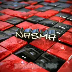 nasma in Red Checkered style - 3D name wallpaper