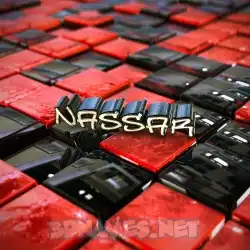 nassar in Red Checkered style - 3D name wallpaper