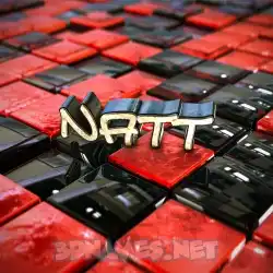 natt in Red Checkered style - 3D name wallpaper