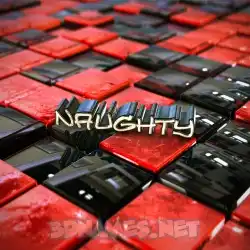naughty in Red Checkered style - 3D name wallpaper