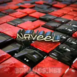 naveel in Red Checkered style - 3D name wallpaper