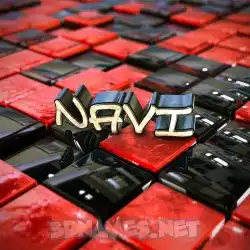 navi in Red Checkered style - 3D name wallpaper