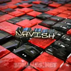 navish in Red Checkered style - 3D name wallpaper