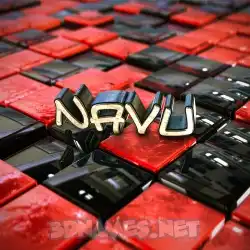 navu in Red Checkered style - 3D name wallpaper