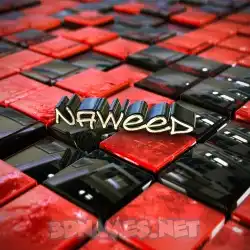naweed in Red Checkered style - 3D name wallpaper