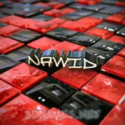 nawid in Red Checkered style - 3D name wallpaper