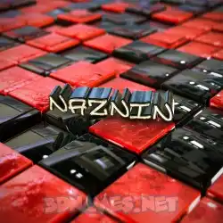 naznin in Red Checkered style - 3D name wallpaper