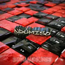 ndumiso in Red Checkered style - 3D name wallpaper