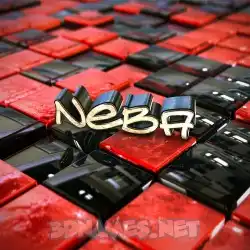 neba in Red Checkered style - 3D name wallpaper