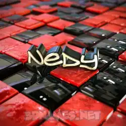 nedy in Red Checkered style - 3D name wallpaper