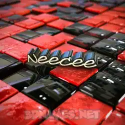neecee in Red Checkered style - 3D name wallpaper
