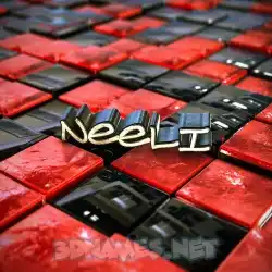 neeli in Red Checkered style - 3D name wallpaper