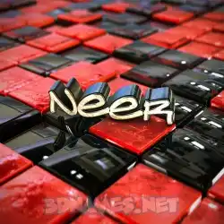 neer in Red Checkered style - 3D name wallpaper