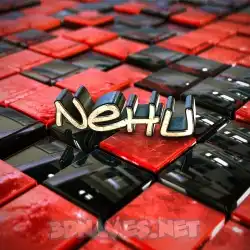 nehu in Red Checkered style - 3D name wallpaper