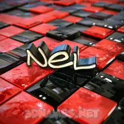 nel in Red Checkered style - 3D name wallpaper