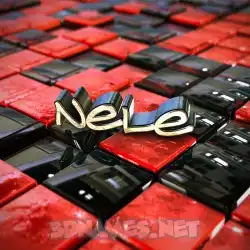 nele in Red Checkered style - 3D name wallpaper