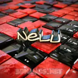 nelu in Red Checkered style - 3D name wallpaper