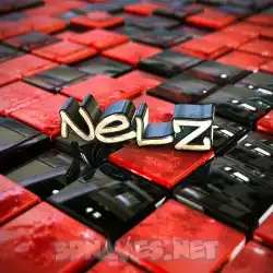 nelz in Red Checkered style - 3D name wallpaper