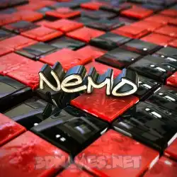 nemo in Red Checkered style - 3D name wallpaper