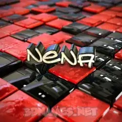 nena in Red Checkered style - 3D name wallpaper