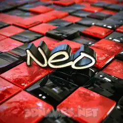 neo in Red Checkered style - 3D name wallpaper