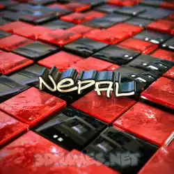 nepal in Red Checkered style - 3D name wallpaper
