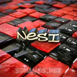nesi in Red Checkered style - 3D name wallpaper