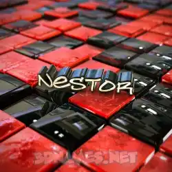 nestor in Red Checkered style - 3D name wallpaper