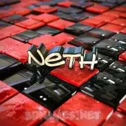 neth in Red Checkered style - 3D name wallpaper