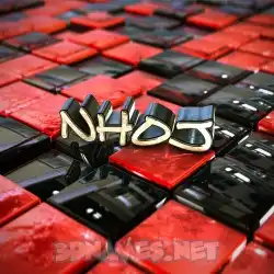 nhoj in Red Checkered style - 3D name wallpaper