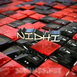 nidhi in Red Checkered style - 3D name wallpaper