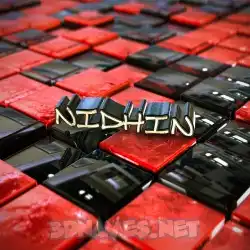 nidhin in Red Checkered style - 3D name wallpaper