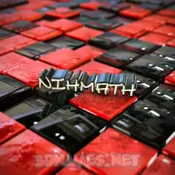 nihmath in Red Checkered style - 3D name wallpaper