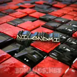 nilendri in Red Checkered style - 3D name wallpaper