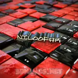 niloofar in Red Checkered style - 3D name wallpaper