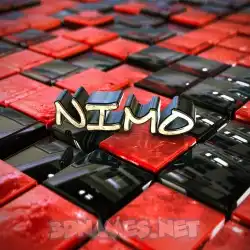nimo in Red Checkered style - 3D name wallpaper