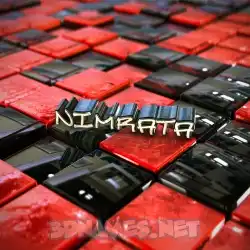 nimrata in Red Checkered style - 3D name wallpaper