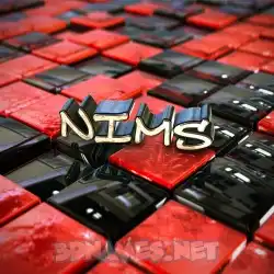 nims in Red Checkered style - 3D name wallpaper
