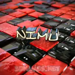 nimu in Red Checkered style - 3D name wallpaper
