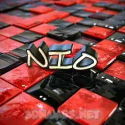 nio in Red Checkered style - 3D name wallpaper