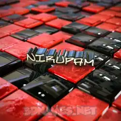 nirupam in Red Checkered style - 3D name wallpaper
